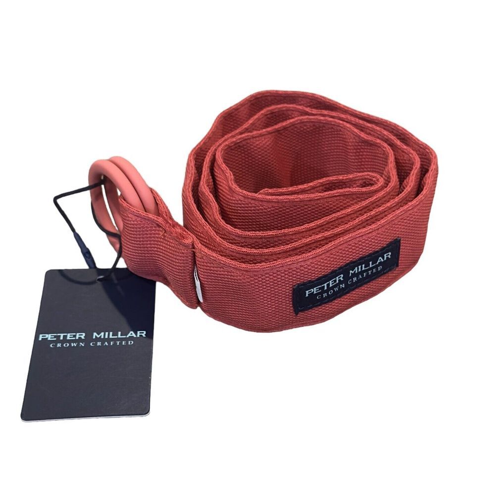 Peter Millar Crown Crafted NEW Mens Size Medium Performance O-Ring Red Pear Belt